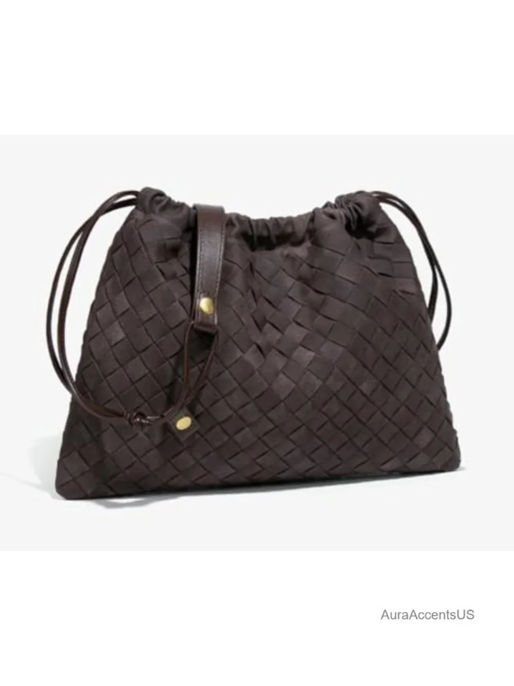 Slouchy Suede Woven Hobo Bag Women Crossbody Shoulder Tote Purse Drawstring